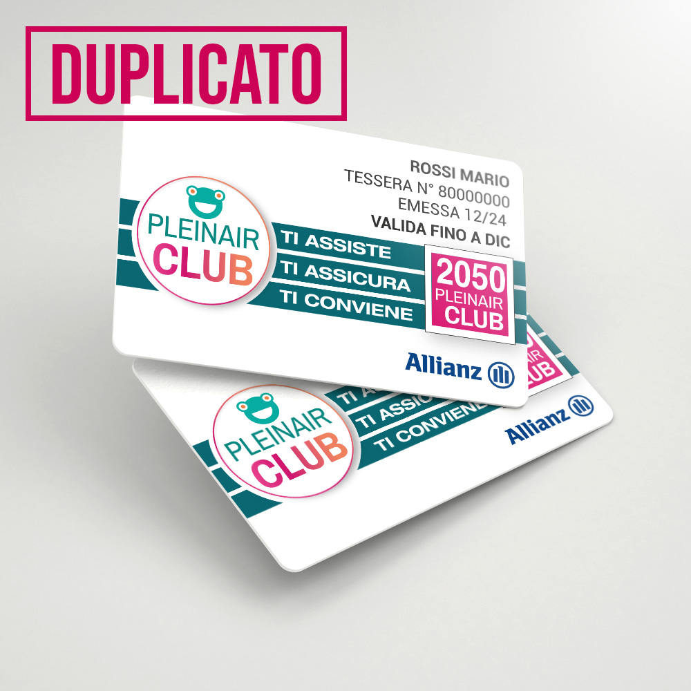 DUPLICATO TESSERA PLEINAIRCLUB